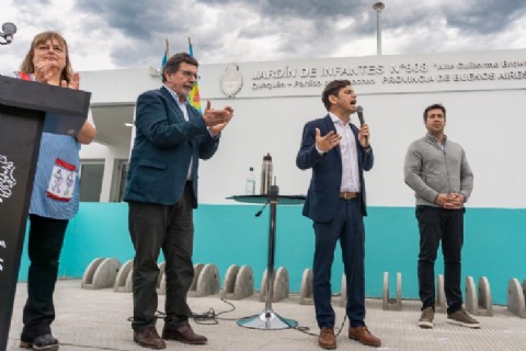 El gobernador Kicillof y el intendente Rojas inauguraron el Jardín 908 de Quequén