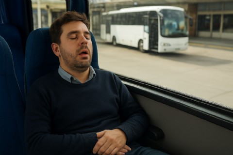 Del sueño a la pesadilla: un hombre quedó encerrado en un micro de larga distancia