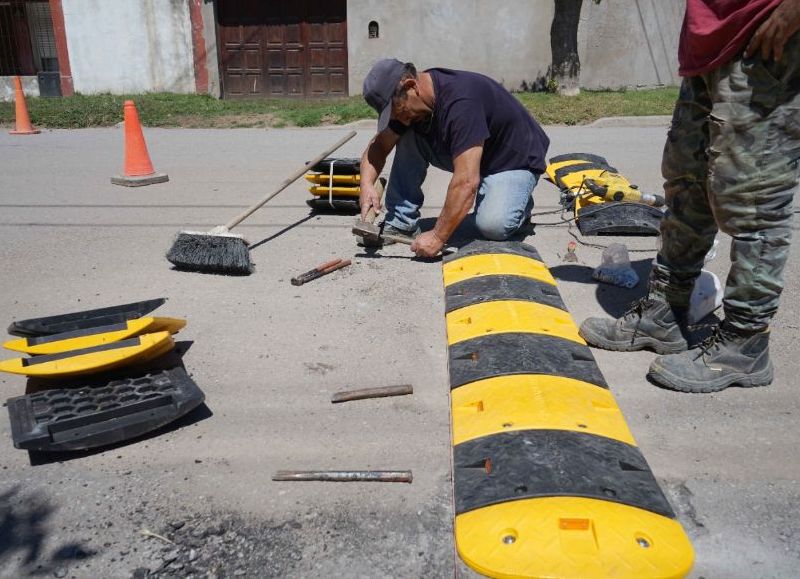 Se colocaron reductores de velocidad en Barrio Sudoeste